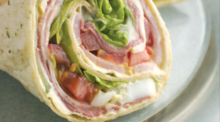 Tortilla Wraps with Ham, Cheese & Tomato