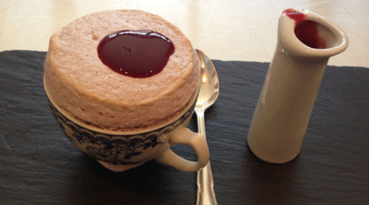 Blackberry Soufflé with Pastry Cream