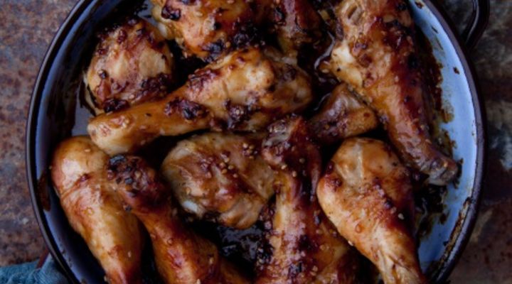 Sticky drumstick with tequila and jalapeno glaze