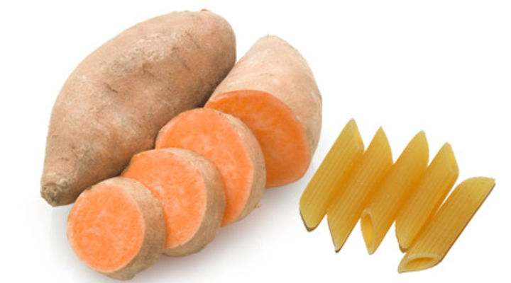 Sweet Potato & Pasta with Peas