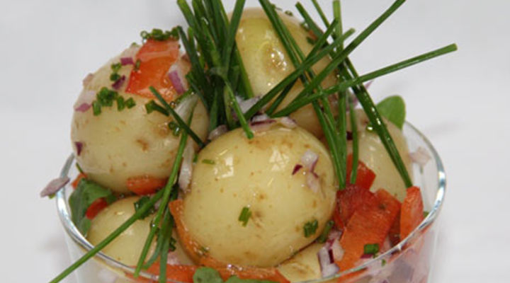 Warm Potato, Onion and Red Pepper Salad