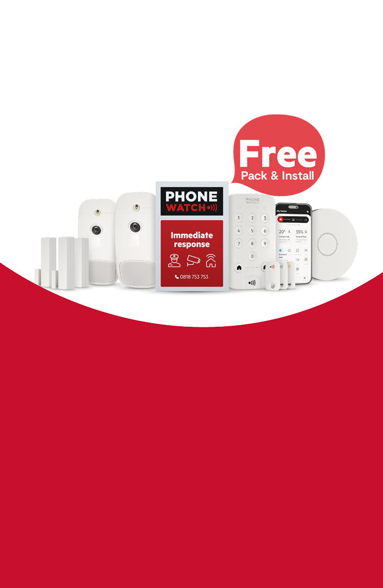 Phonewatch July Offer 6-sensor alarm pack with full installation free.