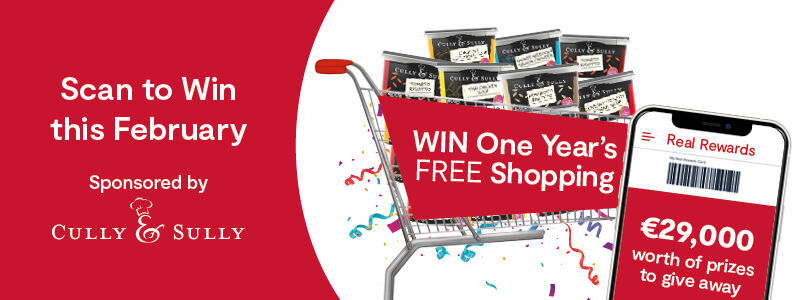 Scan to Win August One Year Free Shopping gift card • €100 SuperValu e-gift card for EVERY Store • A week's European River Cruise for 2