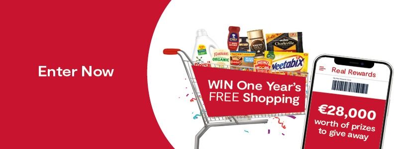 Scan to Win April One Year Free Shopping gift card • €100 SuperValu e-gift card for EVERY Store 