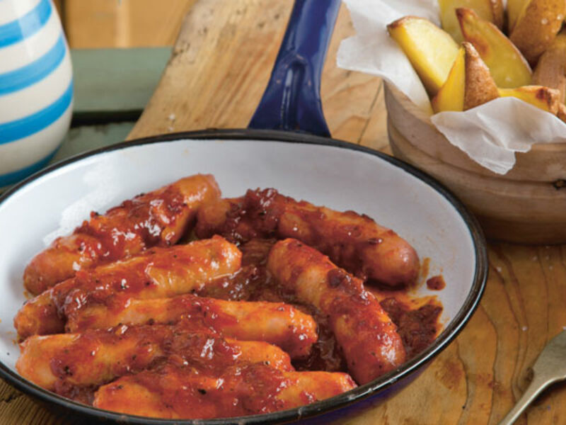O'Flynn's Gourmet Sausages with Chunky Chips