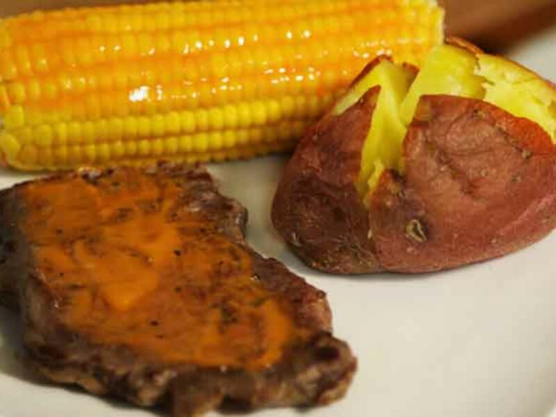 Buffalo steak and corn recipe
