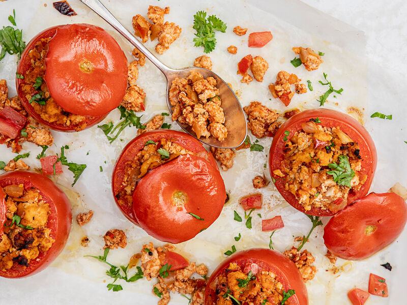 SuperValu Erica Ryan Baked Stuffed Tomatoes with Turkey Mince