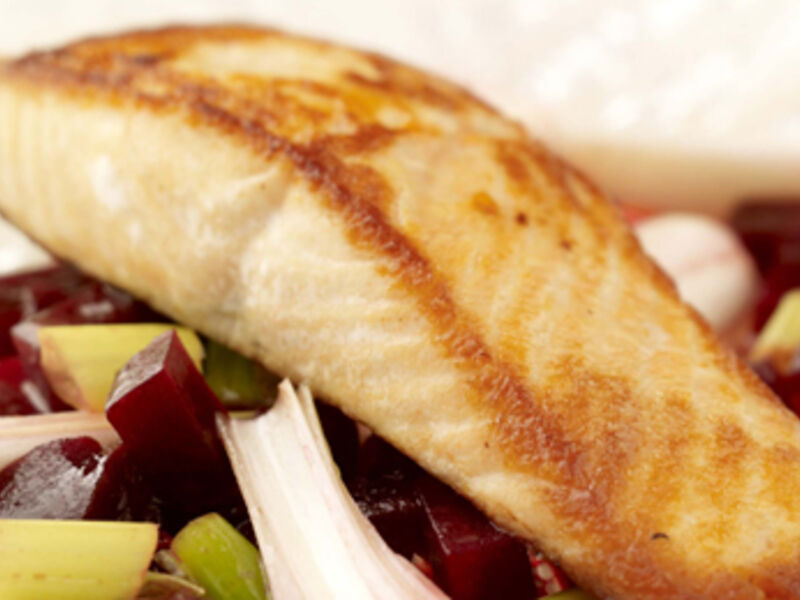 Pan-fried Darne of Salmon with Beetroot Salad