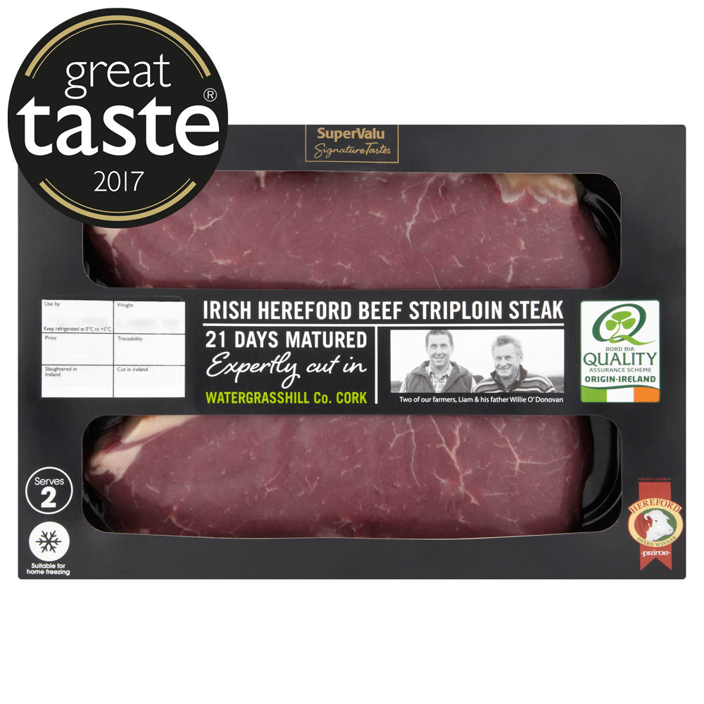 SuperValu Signature Tastes Irish Hereford Beef Striploin Steak 450g