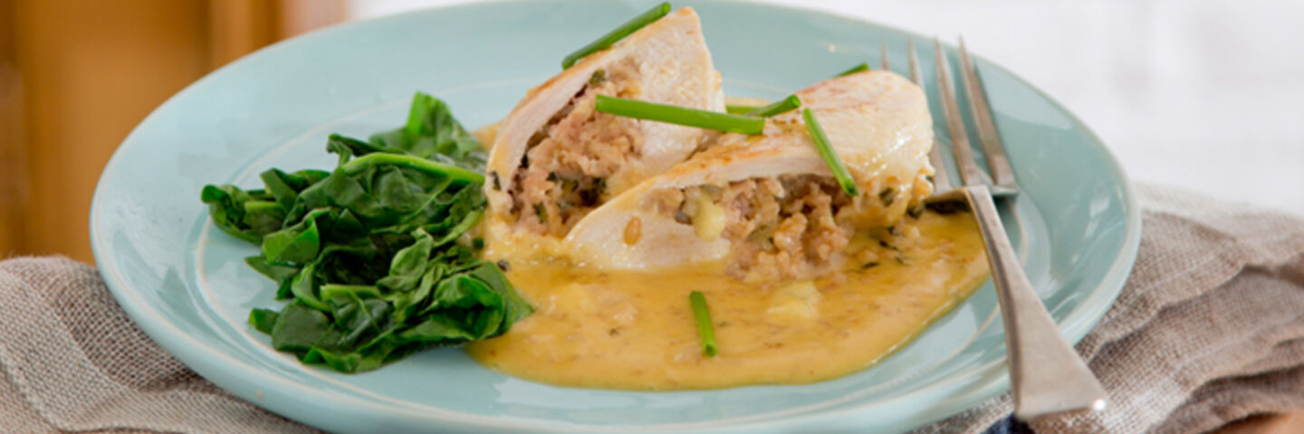 Cider baked stuffed chicken breasts recipe