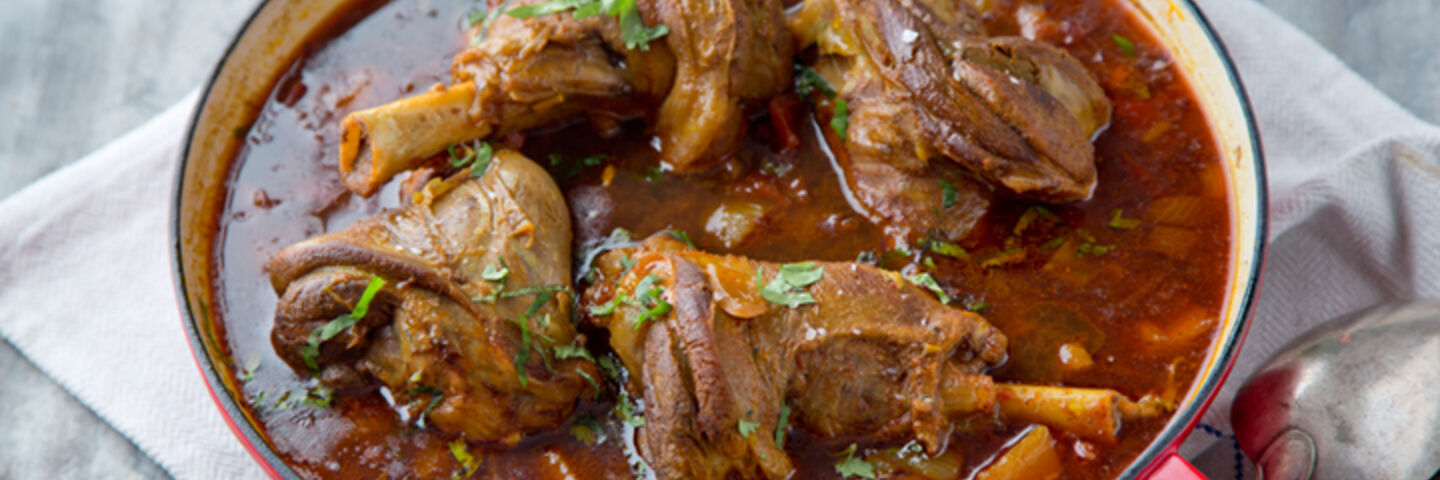 Slow cooked north african lamb shanks recipe
