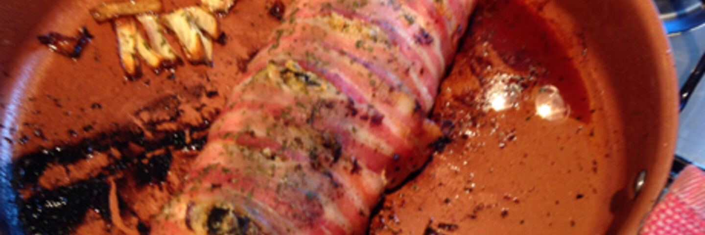 Apple Stuffed Pork Fillet wrapped in Bacon