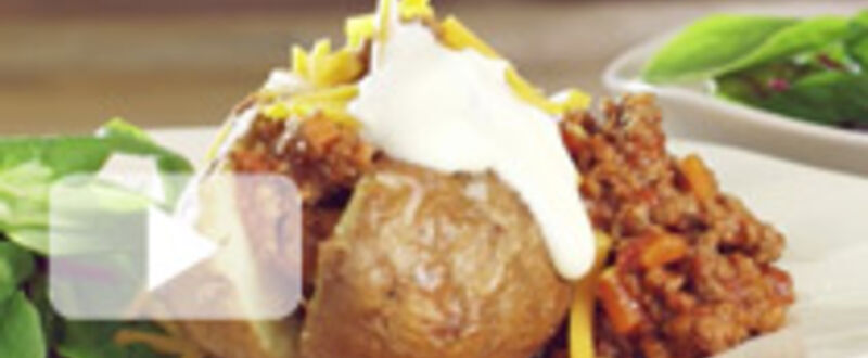 Chilli Beef with Jacket Potatoes