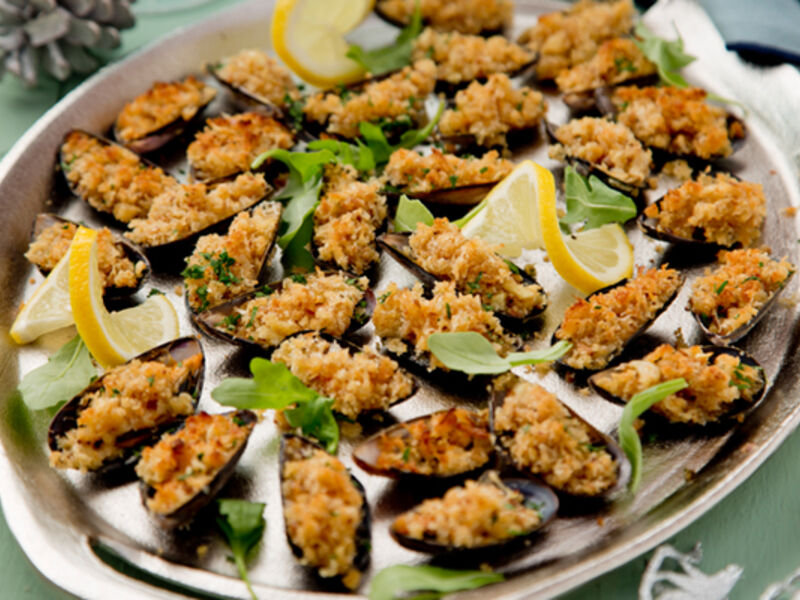 Garlic stuffed mussels recipe