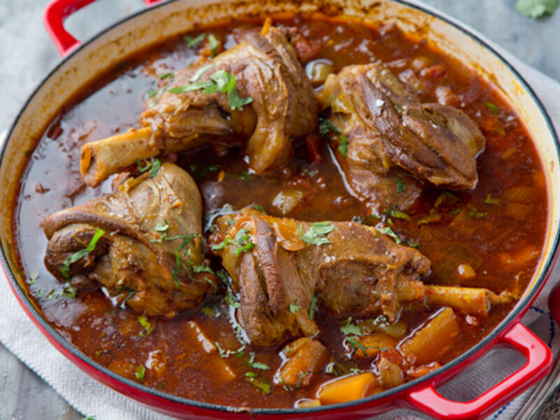 Slow cooked north african lamb shanks recipe