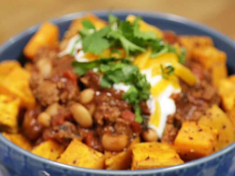 Chilli with Sweet Potato Cubes