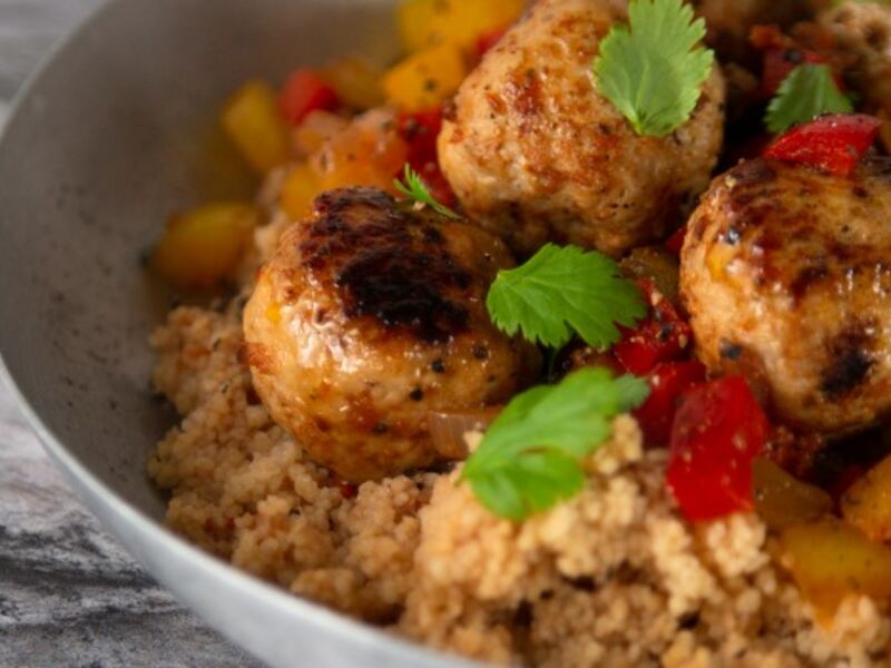 Turkey Meatballs with Peppers and Couscous 01