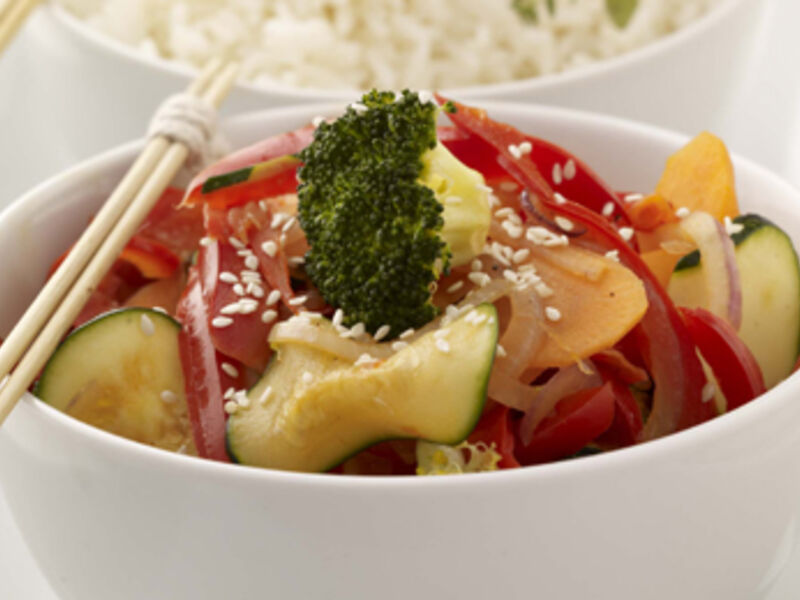 Vegetable Stir-fry with Buttered Rice