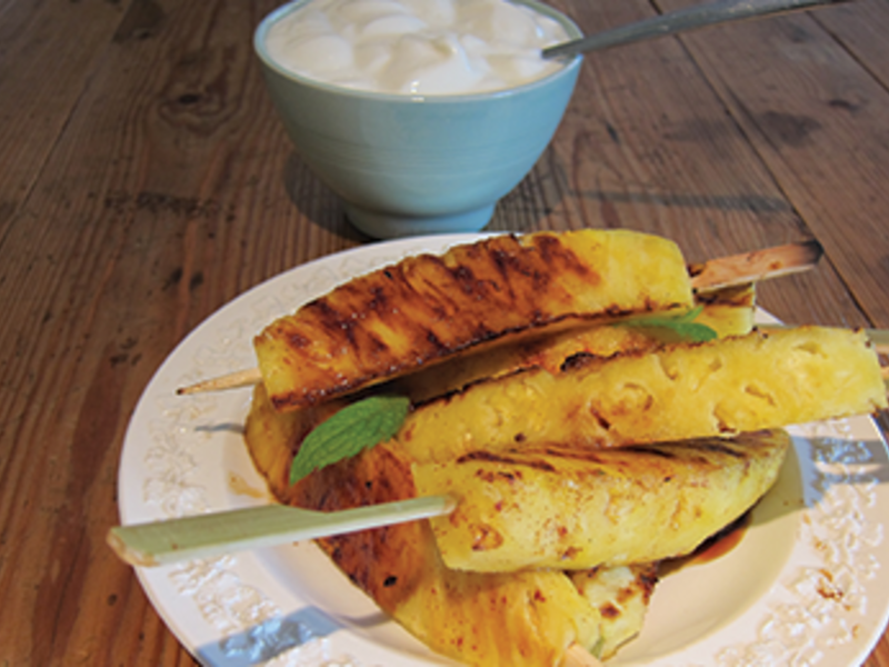 Grilled Pineapple with Cinnamon and Tequila