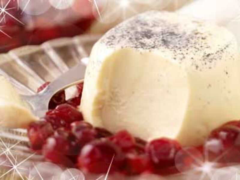 Vanilla Panna Cotta with Cranberry Compote